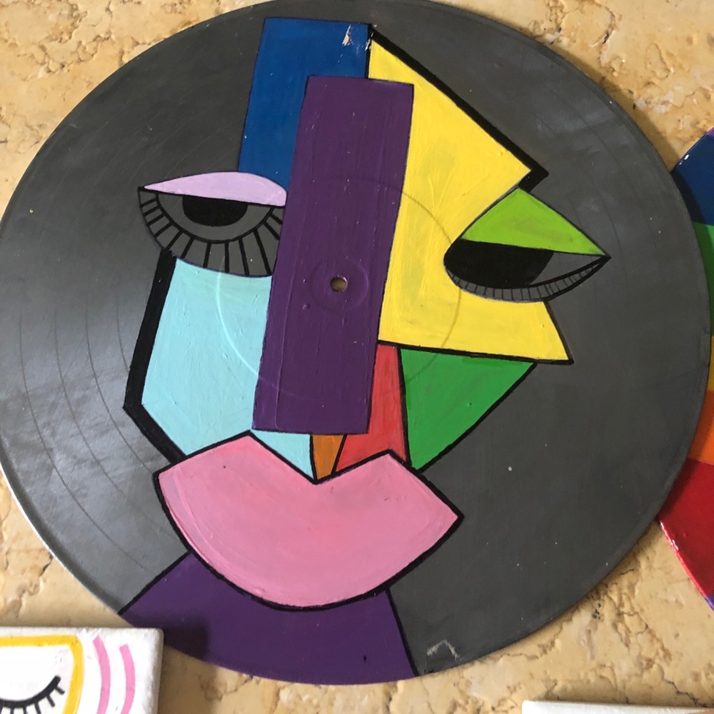 Original painting on a record